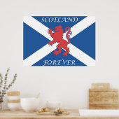 Schotland Forever Lion Rampant Flag Poster (Keuken)