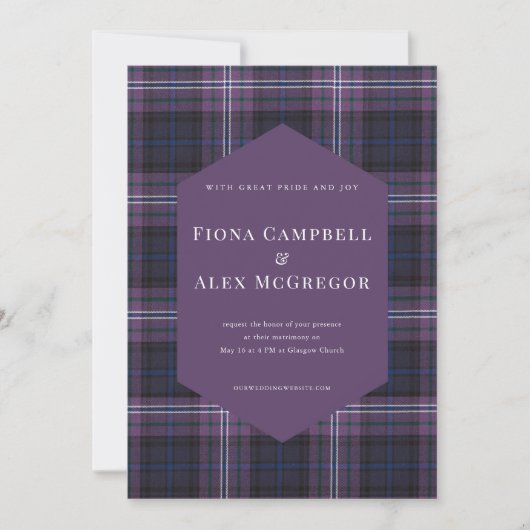 Schotland Forever Tartan Uitnodiging (Voorkant)