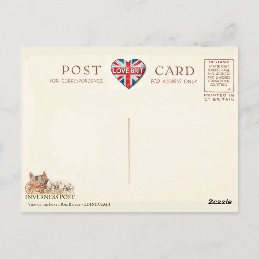 Schotland - Forth Rail Bridge Briefkaart (Achterkant)