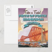 Schotland Fourth Bridge Reisposter. Briefkaart (Voorkant / Achterkant)