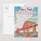 Schotland Fourth Bridge Reisposter. Briefkaart (Voorkant / Achterkant)