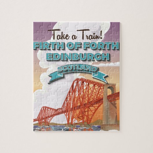 Schotland Fourth Bridge Reisposter. Legpuzzel (Verticaal)