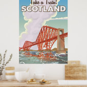 Schotland Fourth Bridge Reisposter. Poster (Keuken)