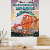 Schotland Fourth Bridge Reisposter. Poster (Keuken)