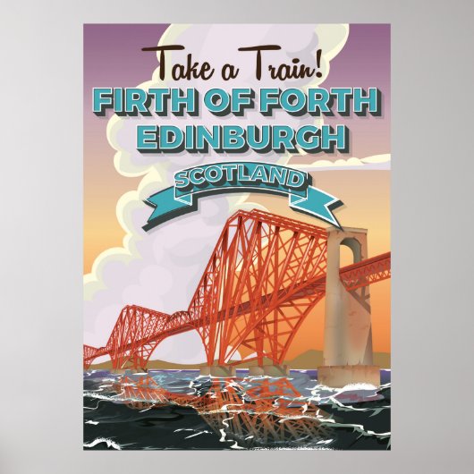 Schotland Fourth Bridge Reisposter. Poster (Voorkant)