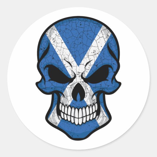 Schotland glimlach schedelvlag ronde sticker (Voorkant)