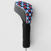 Schotland Golf Lover Heart Pattern Schotse vlag Golfheadcover (Schuin)