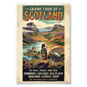 Schotland Grand Tour Retro Reisposter Foto Afdruk