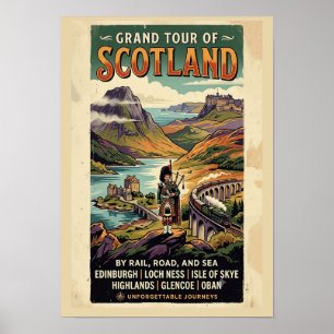 Schotland Grand Tour Retro Reisposter Poster