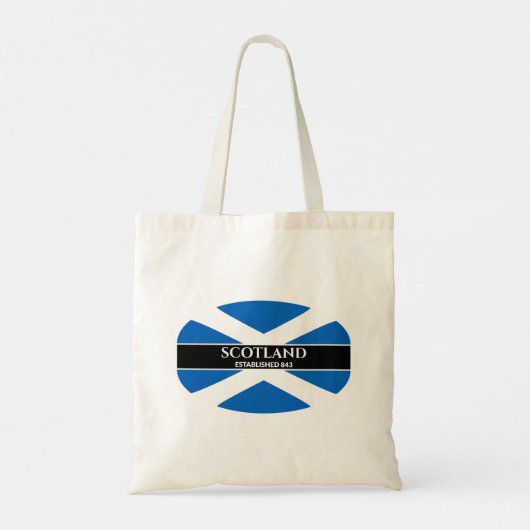 Schotland heeft 843 Blue Saltire White Text Tote Bag (Achterkant)