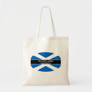 Schotland heeft 843 Blue Saltire White Text Tote Bag
