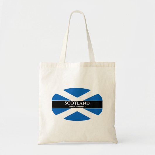 Schotland heeft 843 Blue Saltire White Text Tote Bag (Voorkant)