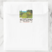 Schotland 'Het is sneller per spoor' Reisposter Vierkante Sticker (Tas)