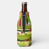 Schotland Highland Koeien in het najaar van het Bo Flesjeskoeler (Fles Achterkant)