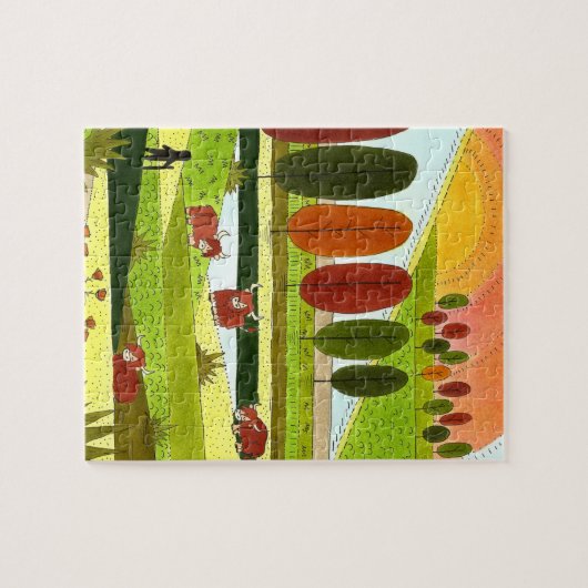 Schotland Highland Koeien in het najaar van het Bo Legpuzzel (Horizontaal)