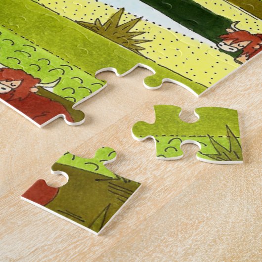 Schotland Highland Koeien in het najaar van het Bo Legpuzzel (Zijkant)