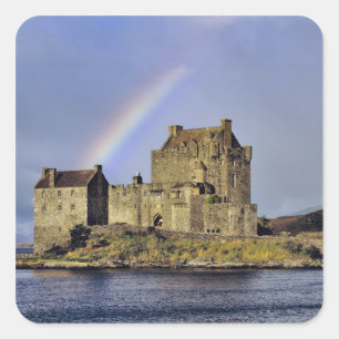 Schotland, Highland, Wester Ross, Eilean Donan Vierkante Sticker