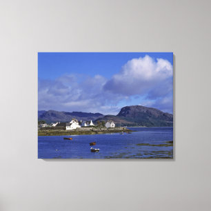 Schotland, Highland, Wester Ross, Plockton. Canvas Afdruk