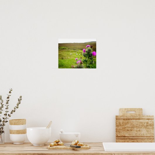 Schotland Highlands Thistle Landscape Poster (Keuken)