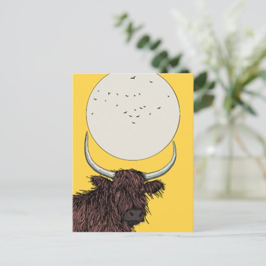 Schotland Hoogland Koe Briefkaart (Staand voorkant)