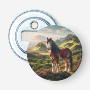 Schotland hooglanden Clydesdale paard Button Flesopener