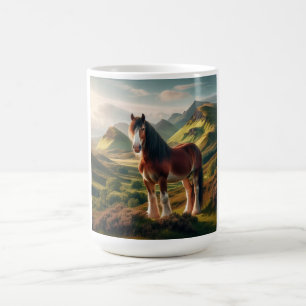 Schotland hooglanden Clydesdale paard Koffiemok