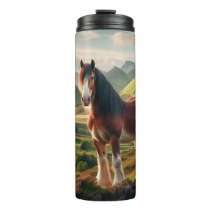 Schotland hooglanden Clydesdale paard Thermosbeker