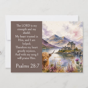 Schotland Hooglanden esthetiek, Psalm 28:7 Bijbel Kaart
