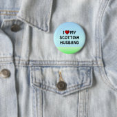 Schotland: IK HOOR VAN MIJN SCOTTISH HUSBAND-knop Ronde Button 5,7 Cm (In situ)