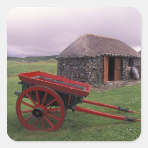 Schotland, Isle of Skye, Kilmuir. Landelijk landsc Vierkante Sticker