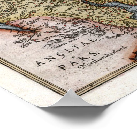 Schotland - kaart 1580 poster (Hoek)