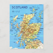 Schotland Kaart Ansichtkaart (Voorkant)