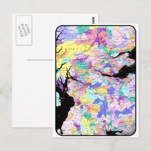 Schotland Kaart Schotse klans Foto (Voorkant / Achterkant)