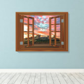 Schotland Kasteel Fab Cool Sunset Canvas Print (Insitu (Houten vloer))