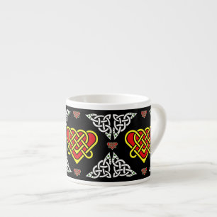 Schotland Keltisch/wit/gouden gevlochten hart, 2, Espresso Kop