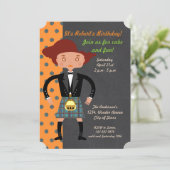 Schotland kind met kilt Birthday Party Kaart (Staand voorkant)