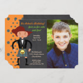 Schotland kind met kilt Birthday Party Kaart (Voorkant / Achterkant)