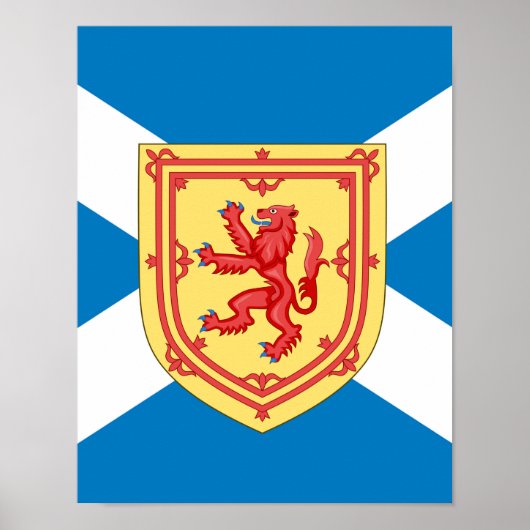 Schotland - Koninklijke Wapens en Vlag Poster (Voorkant)