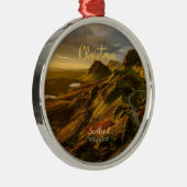 Schotland landschap Kerstmis Metalen Ornament (Rechts)