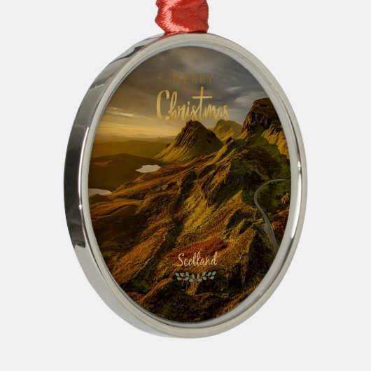 Schotland landschap Kerstmis Metalen Ornament (Rechts)