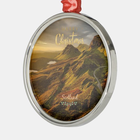Schotland landschap Kerstmis Metalen Ornament (Links)