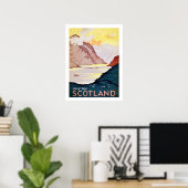 Schotland landschap, vintage reisposter poster (Thuiskantoor)