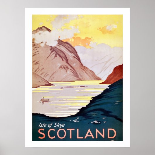 Schotland landschap, vintage reisposter poster (Voorkant)