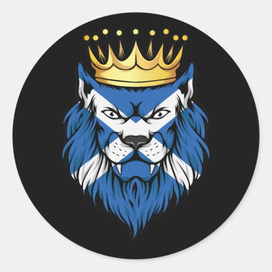 Schotland Lion King Flag Ronde Sticker (Voorkant)