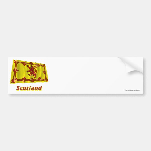 Schotland Lion Waving Flag met naam Bumpersticker (Voorkant)