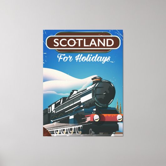 Schotland Locomotief reisposter Canvas Afdruk (Voorkant)