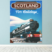 Schotland Locomotief reisposter Canvas Afdruk (Insitu (Houten vloer))
