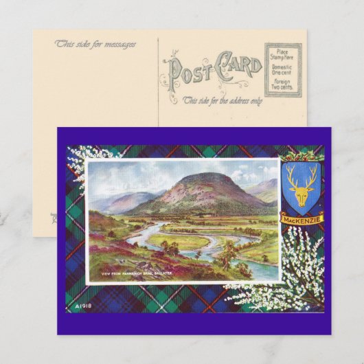  Schotland, Mackenzie tartan, Ballater Briefkaart (Voorkant / Achterkant)
