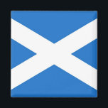 Schotland Magneet<br><div class="desc">Illustratie van de blauwe en witte vlag van Schotland. Afbeelding beschikbaar op verschillende geschenken en producten. Magneten.</div>