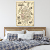 Schotland met binnenlandkaart van de Shetland Isla Canvas Afdruk (Insitu (Slaapkamer))